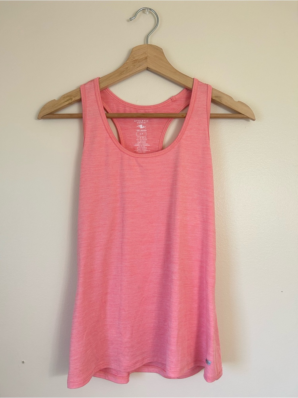 Athletic Works Pink Heather Racerback Workout Tank Top S | Activewear Gym Top